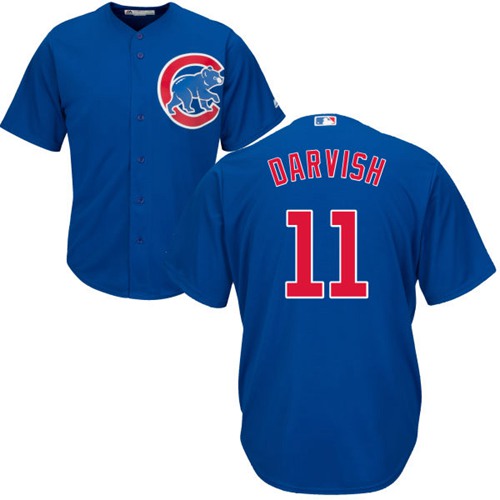 Cubs #11 Yu Darvish Blue New Cool Base Stitched MLB Jersey